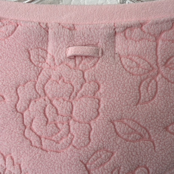 Oscar de la Renta Pajamas 2 Piece Set Pink Sz M Vintage Fleece Lounge Floral. - Picture 7 of 13